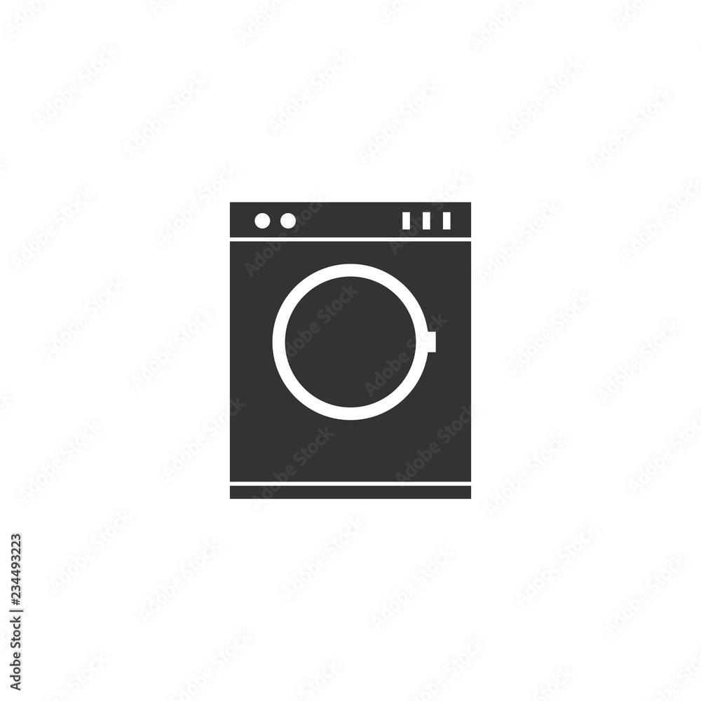 Washing machine icon flat