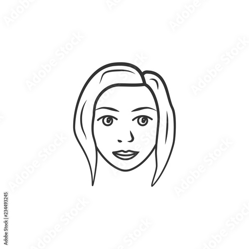 Girl face icon. Element of woman makeup icon for mobile concept and web apps. Detailed Girl face icon can be used for web and mobile