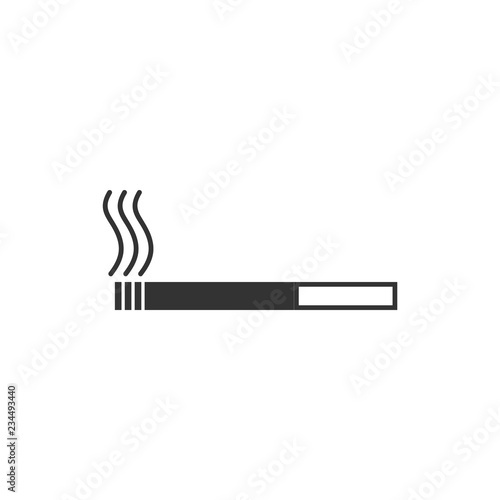Cigarette. Black Icon Flat on white background