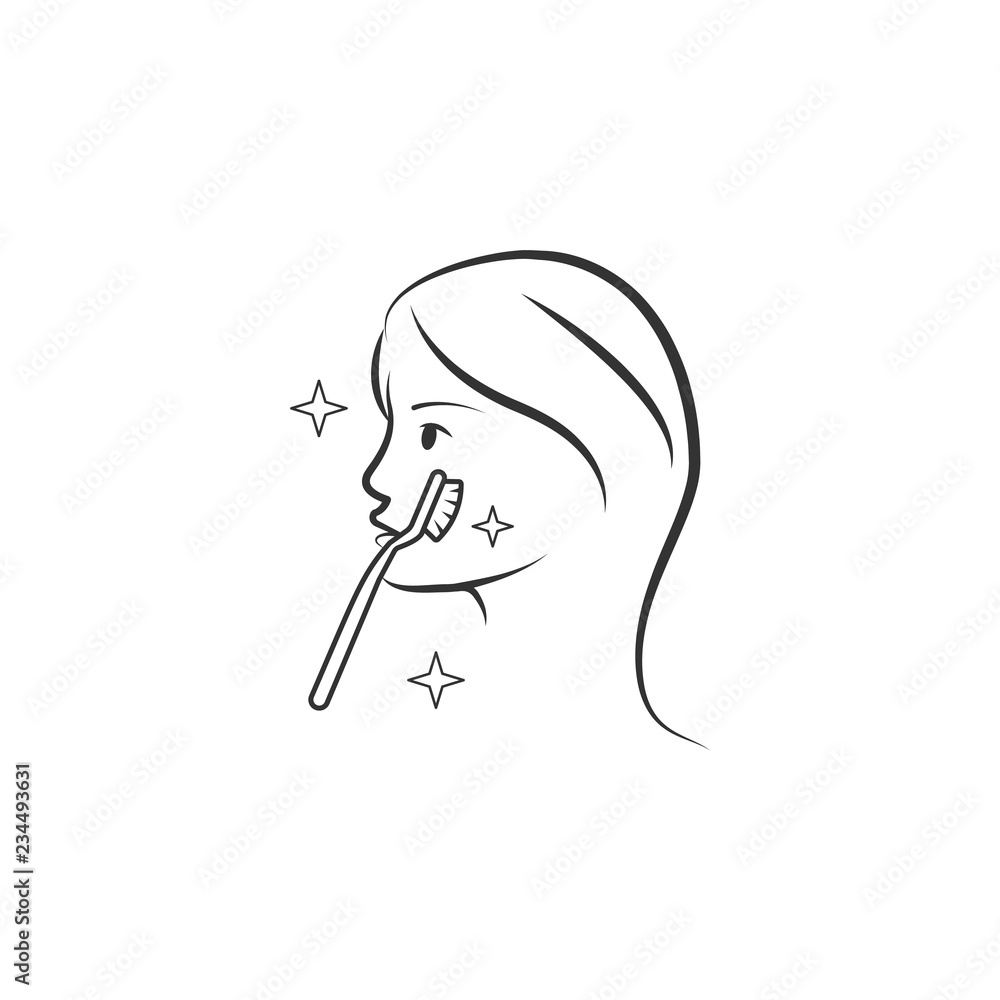 Girl with brush for teeth icon. Element of woman makeup icon for mobile concept and web apps. Detailed Girl with brush for teeth icon can be used for web and mobile Girl with brush for teeth icon. Element of woman makeup icon for mobile concept and web apps. Detailed Girl with brush for teeth icon can be used for web and mobile