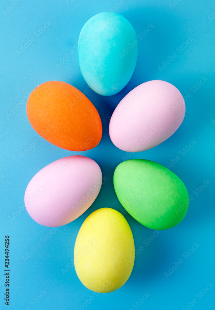 SIX COLOURED EASTER EGGS SIX COLOURED EASTER EGGS