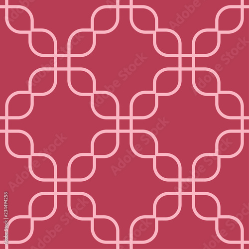 Red and pale pink geometric ornament. Seamless pattern