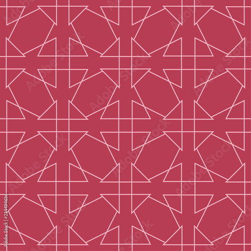 Red and pale pink geometric ornament. Seamless pattern