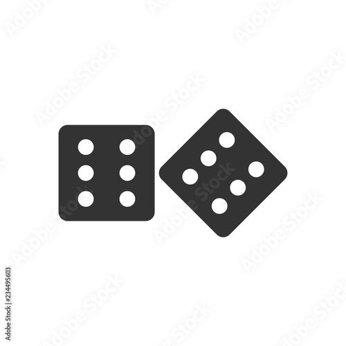 Dices. Black Icon Flat on white background
