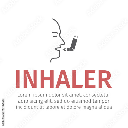 Inhaler for asthma. Vector sign for web graphic.