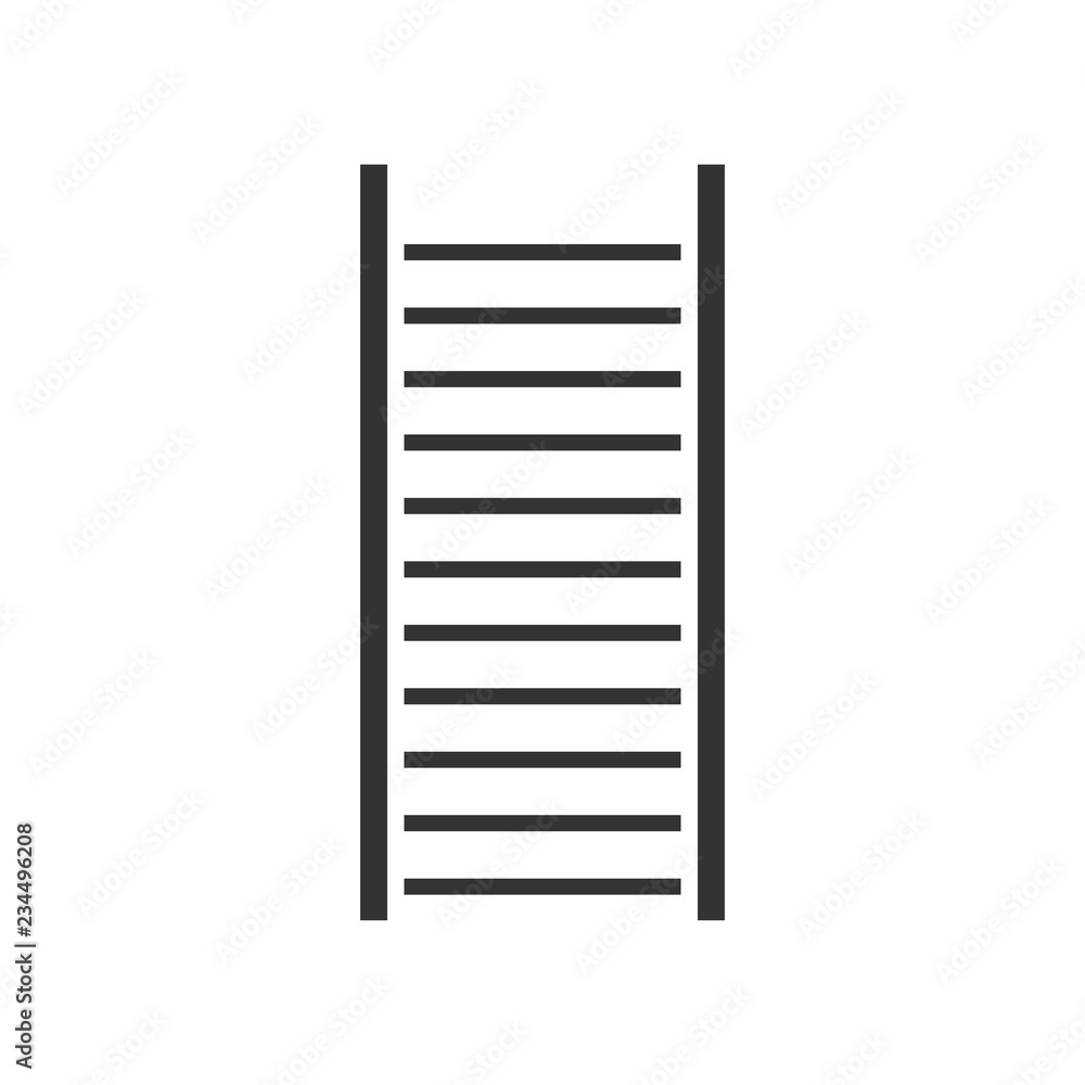Ladder. Black Icon Flat on white background Ladder. Black Icon Flat on white background