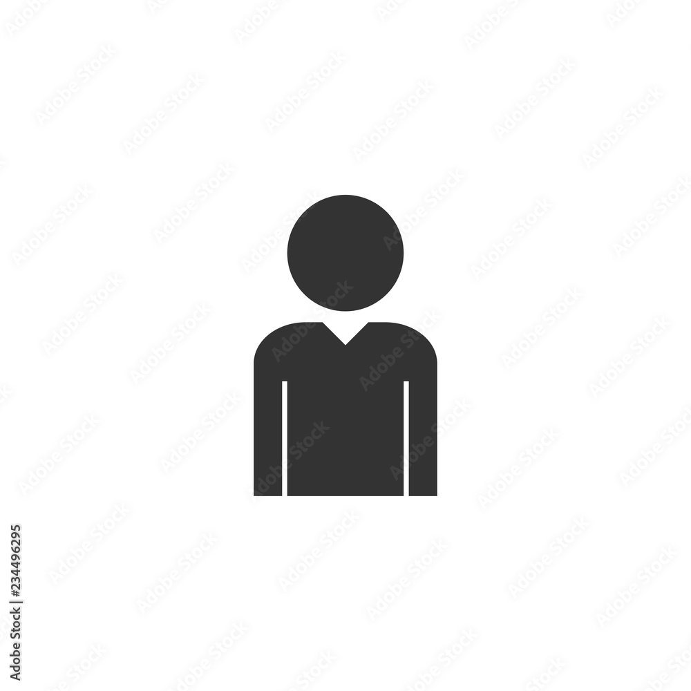 User. Black Icon Flat on white background User. Black Icon Flat on white background