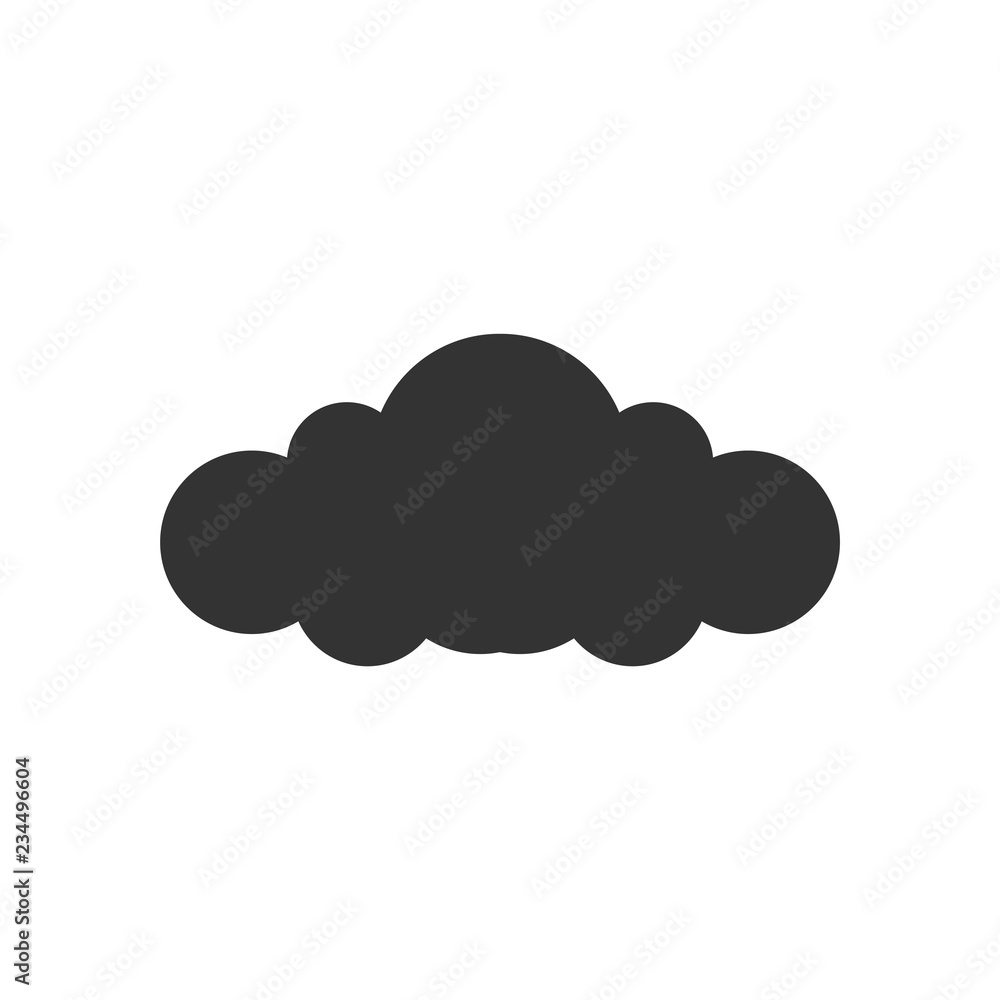 Cloud. Black Icon Flat on white background Cloud. Black Icon Flat on white background