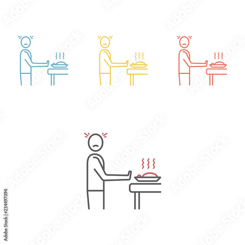 Loss of Appetite line icon. Vector icon for web graphic.