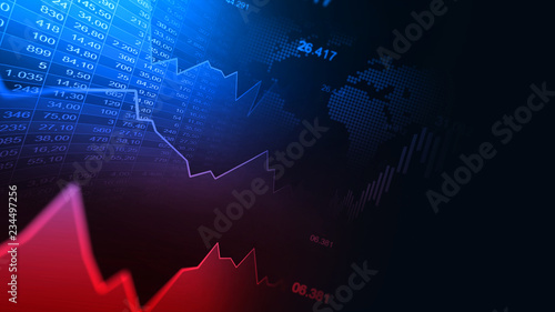 Stock market or forex trading graph in graphic concept