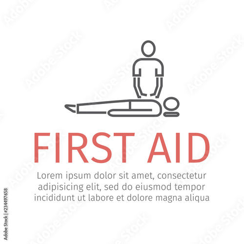CPR First Aid Vector sign for web graphic.