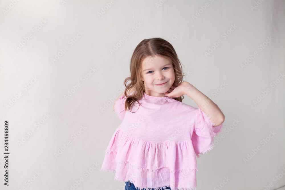 beautiful little girl portrait pink and white beautiful little girl portrait pink and white