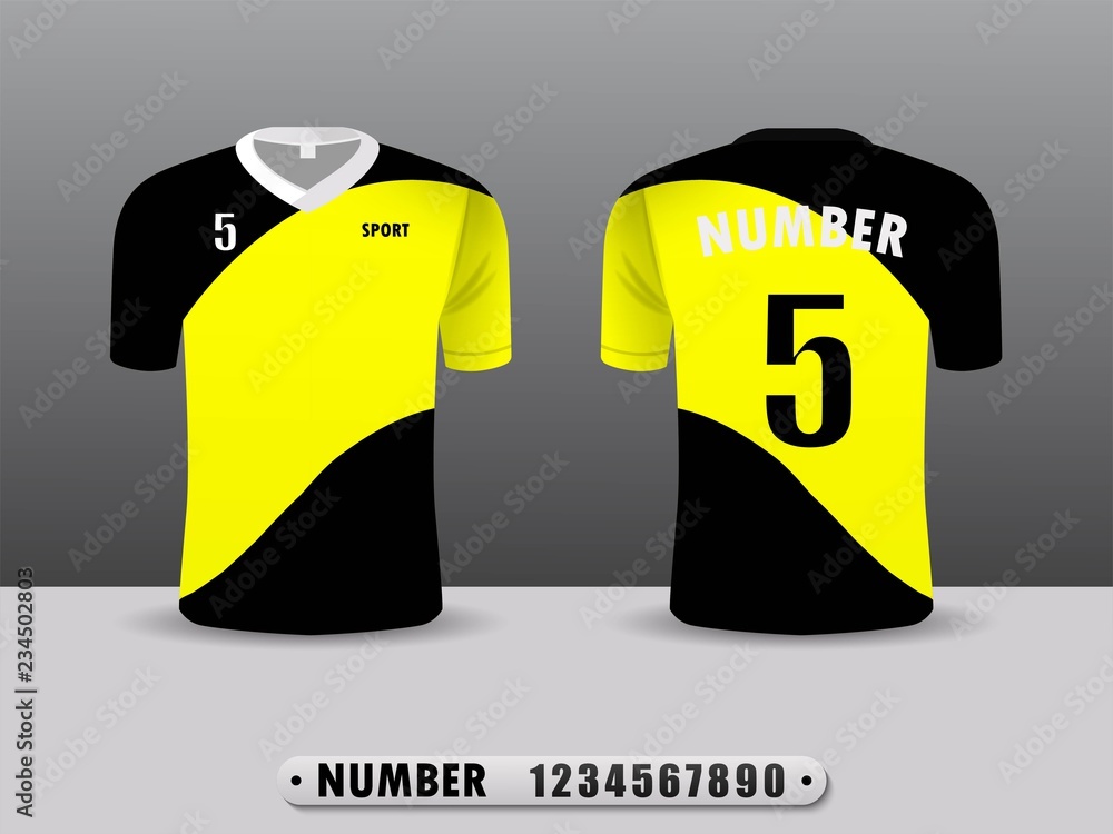 Black Football Shirt Number 5 Template