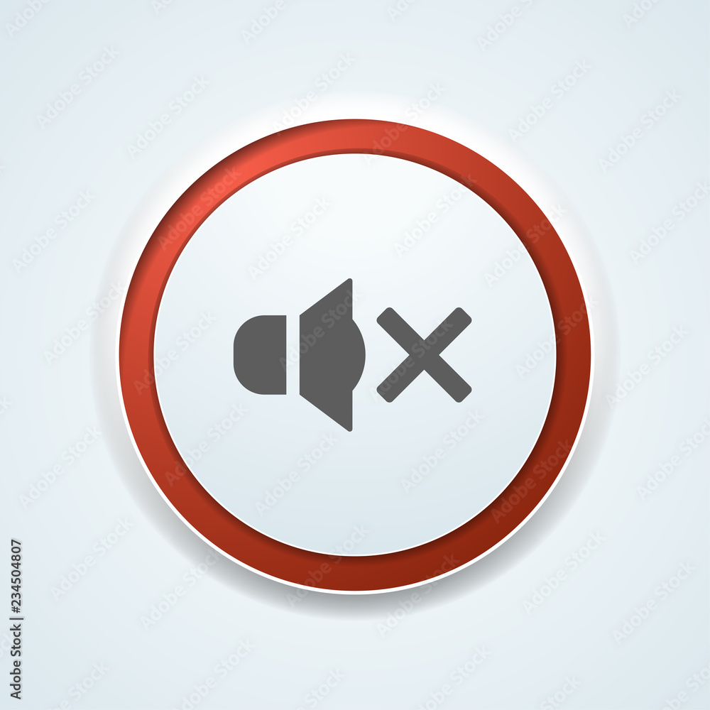 Obraz premium Mute Speaker sound button illustration