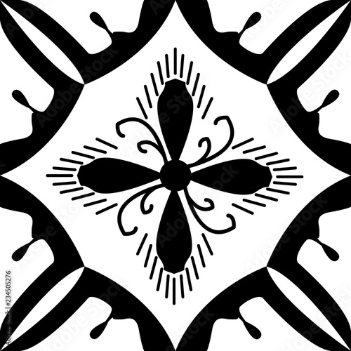 Black nad white royal pattern. The Seamless vector background
