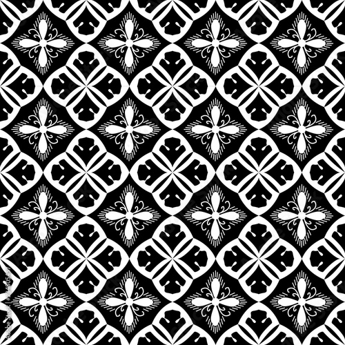 Black nad white royal pattern. The Seamless vector background
