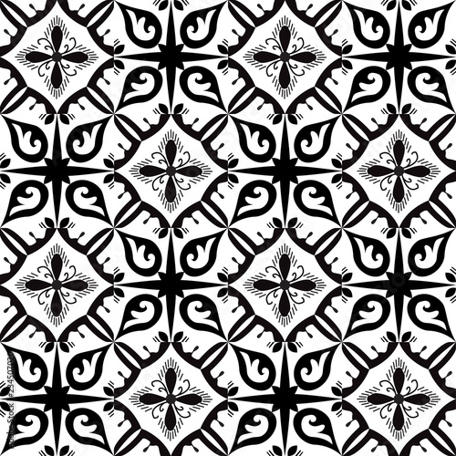 Black nad white royal pattern. The Seamless vector background