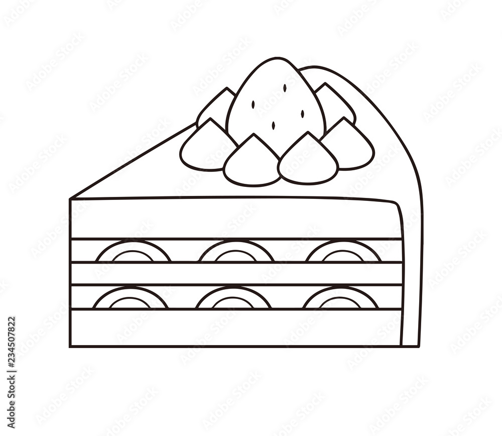 イチゴのショートケーキ ぬりえ 線画 Stock イラスト Adobe Stock イチゴのショートケーキ ぬりえ 線画 Stock イラスト Adobe Stock