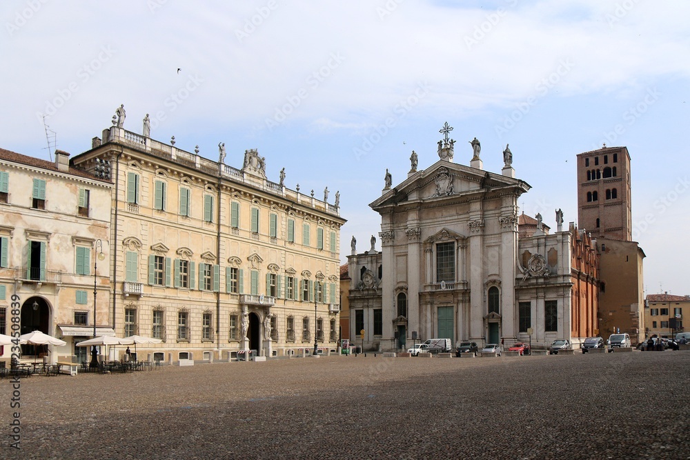 Mantova, italy, Piazza Sordello, duomo, architecture, palace, building, old, landmark, square, church, historic, facade, town