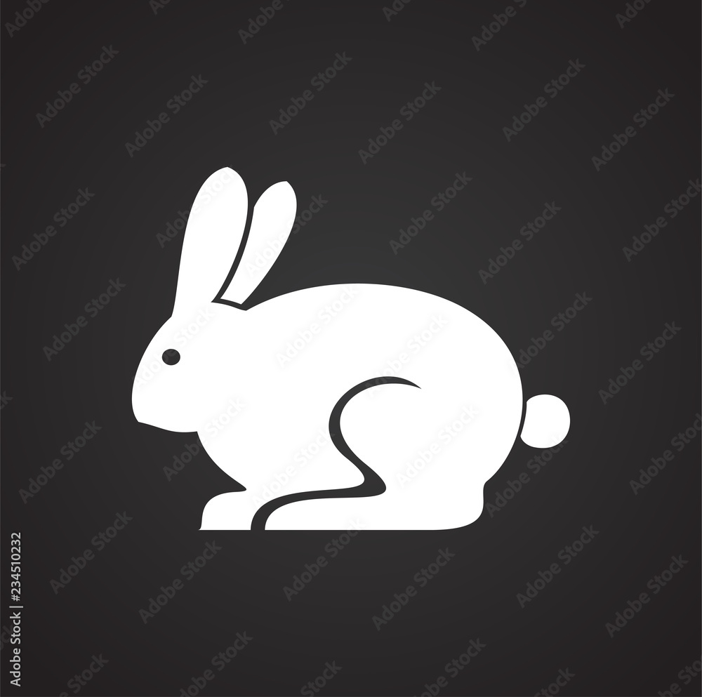 Easter bunny on white background icon Easter bunny on white background icon