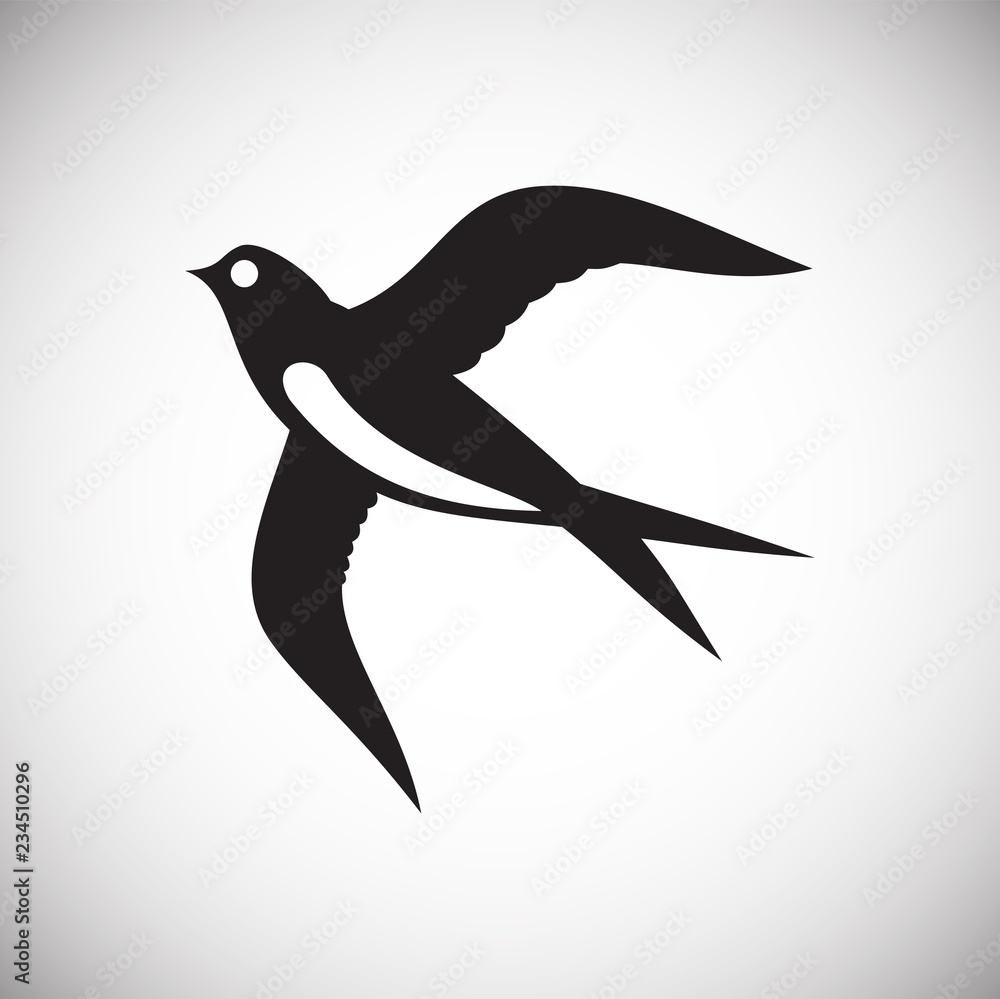 Swallow on white background icon Swallow on white background icon