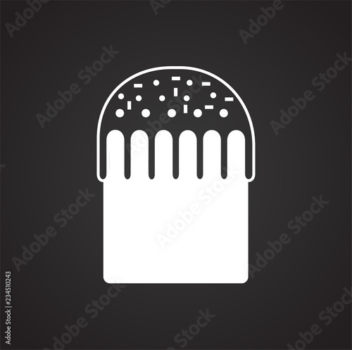 Easter cake on white background icon