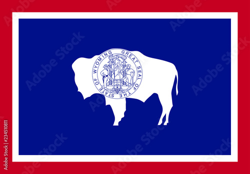 Wyoming vector flag. Vector illustration. United States of America.