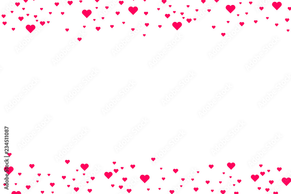 Heart shape pink and red confetti vector Valentines Day background Heart shape pink and red confetti vector Valentines Day background