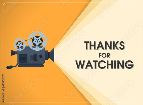retro move film projector with text thanks for watching.
