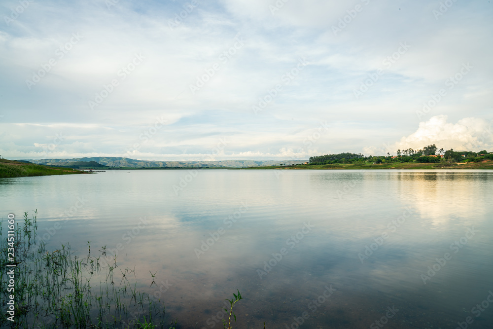 Fototapeta premium Dammed lake landscape in Minas Gerais, Brazil