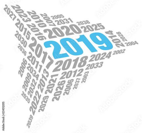 2019 Cube Numbers Grey/Blue