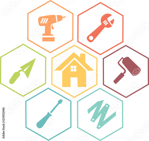 Icon to illustrate DIY and work in a house or building
