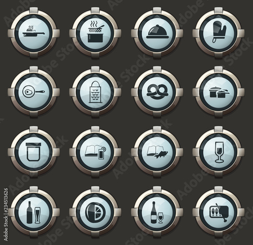 Food and kitchen icons set