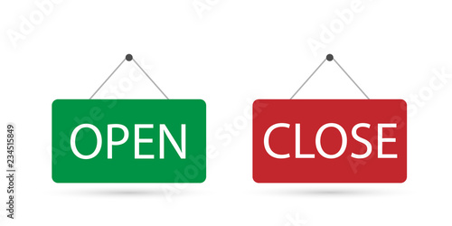 the sign is openly close. green and red signs are open and closed