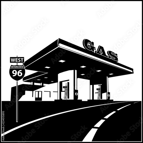 Gas station on the road