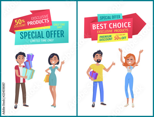 Promotional Sellout Banners with Waving Customers