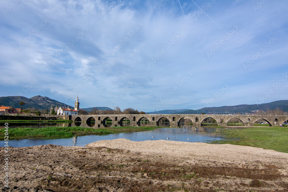 Church and roman bridge in Ponte de Lima, Portugal Church and roman bridge in Ponte de Lima, Portugal