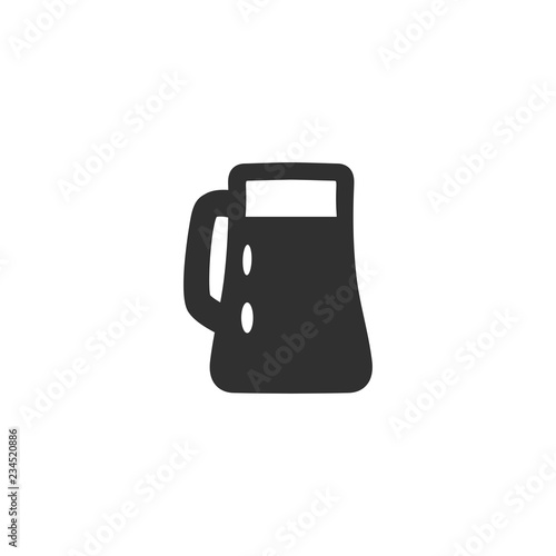 Vector illustration icon of high classic beer or coctail mug. Black outline, white background