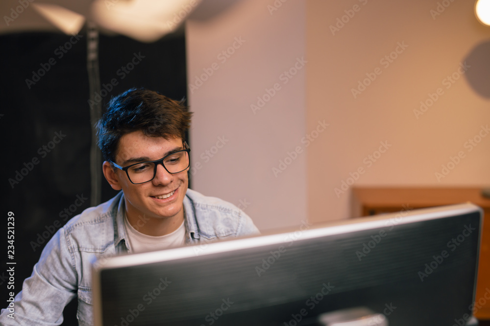 working on computer working on computer