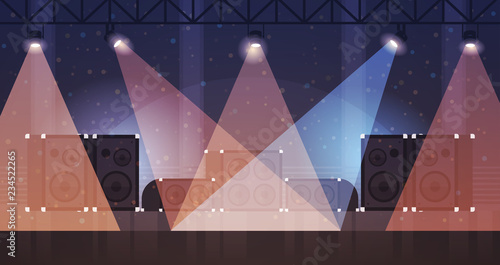 Free stage with light effects disco dance