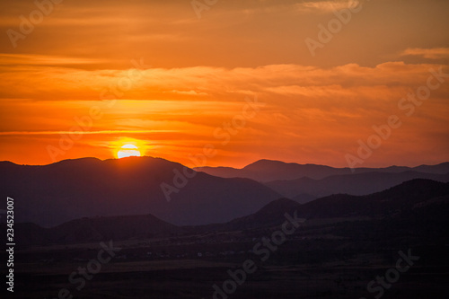 Crimean mountains at sunset