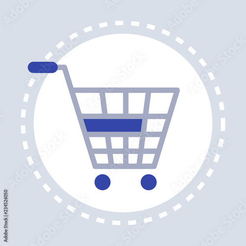 Trolley cart shopping icon concept flat