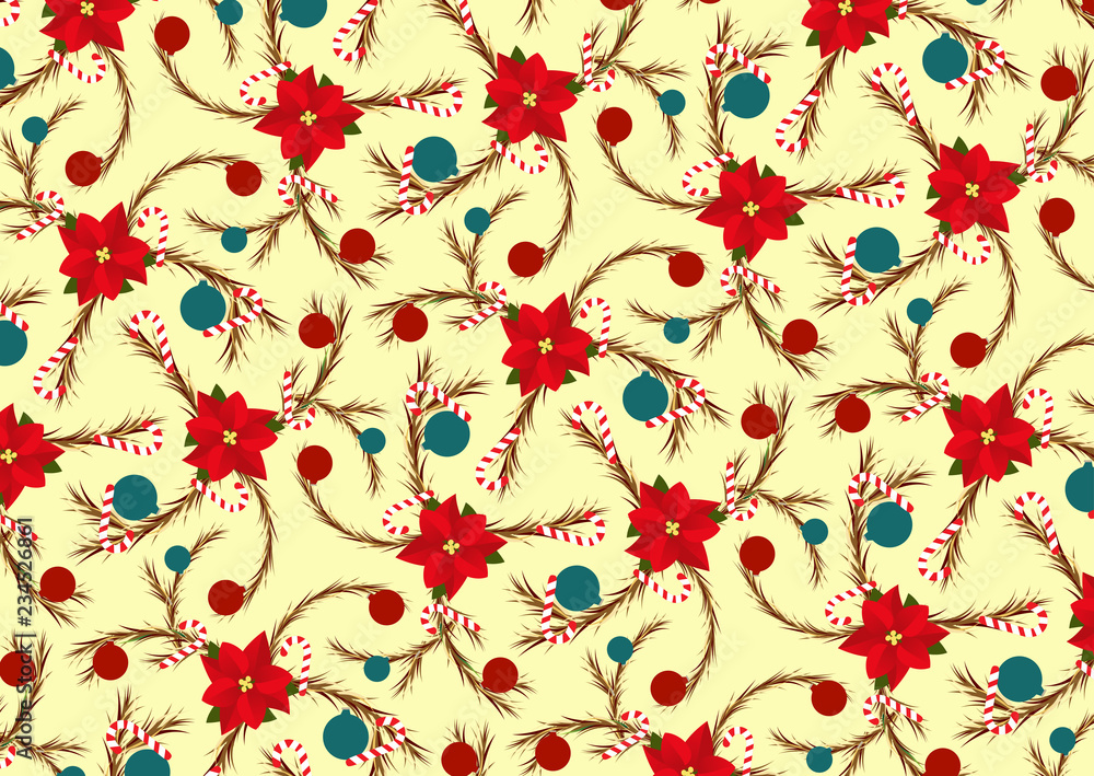 Christmas pattern in vintage style.