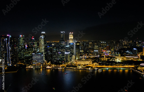 Singapore city skyline in the night,  Singapore © Igor Luschay