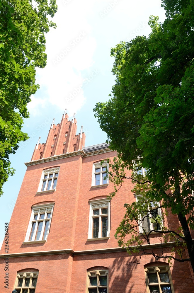 Fototapeta premium Brick building in Krakow, Poland