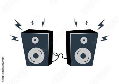 Loudspeakers with Bolts Set Vector Illustration