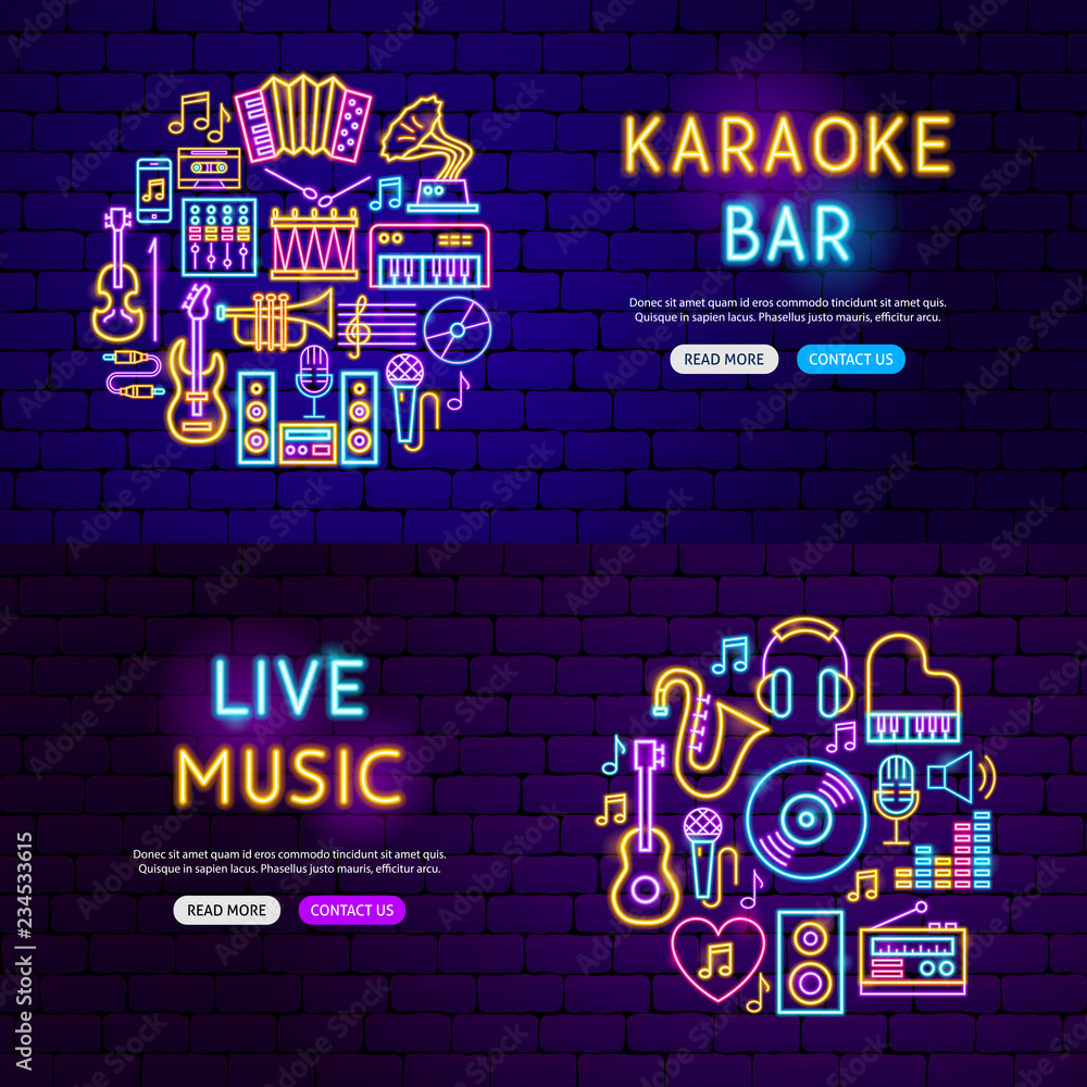 Naklejka premium Music Website Banners