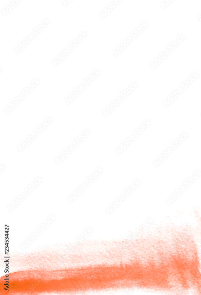 Fototapeta premium Card with pale red watercolor painting for design. Abstract backdrop. Save the Date, postcard, banner, logo, wedding invitation. Isolated on white background. Vector illustration.