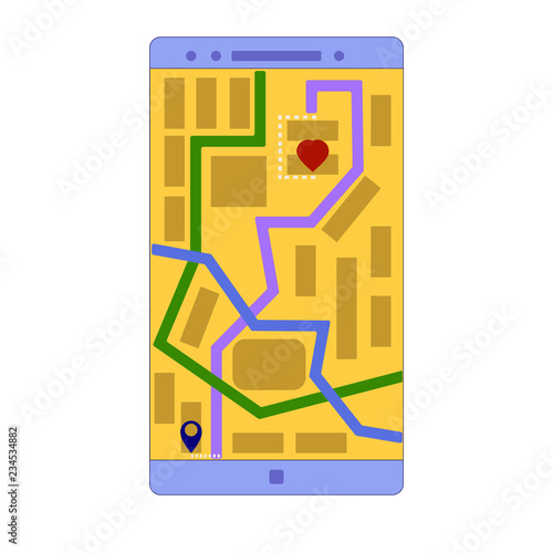 smartphone application showing the shortest path to a loved one