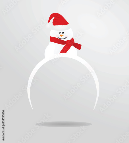 Snowman headband mask. vector illustration
